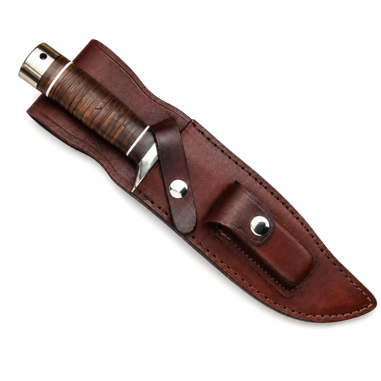 SOG Super Bowie Knife – Handmade Large Fixed Blade with Stacked Leather Handle Unique Blades Runner
