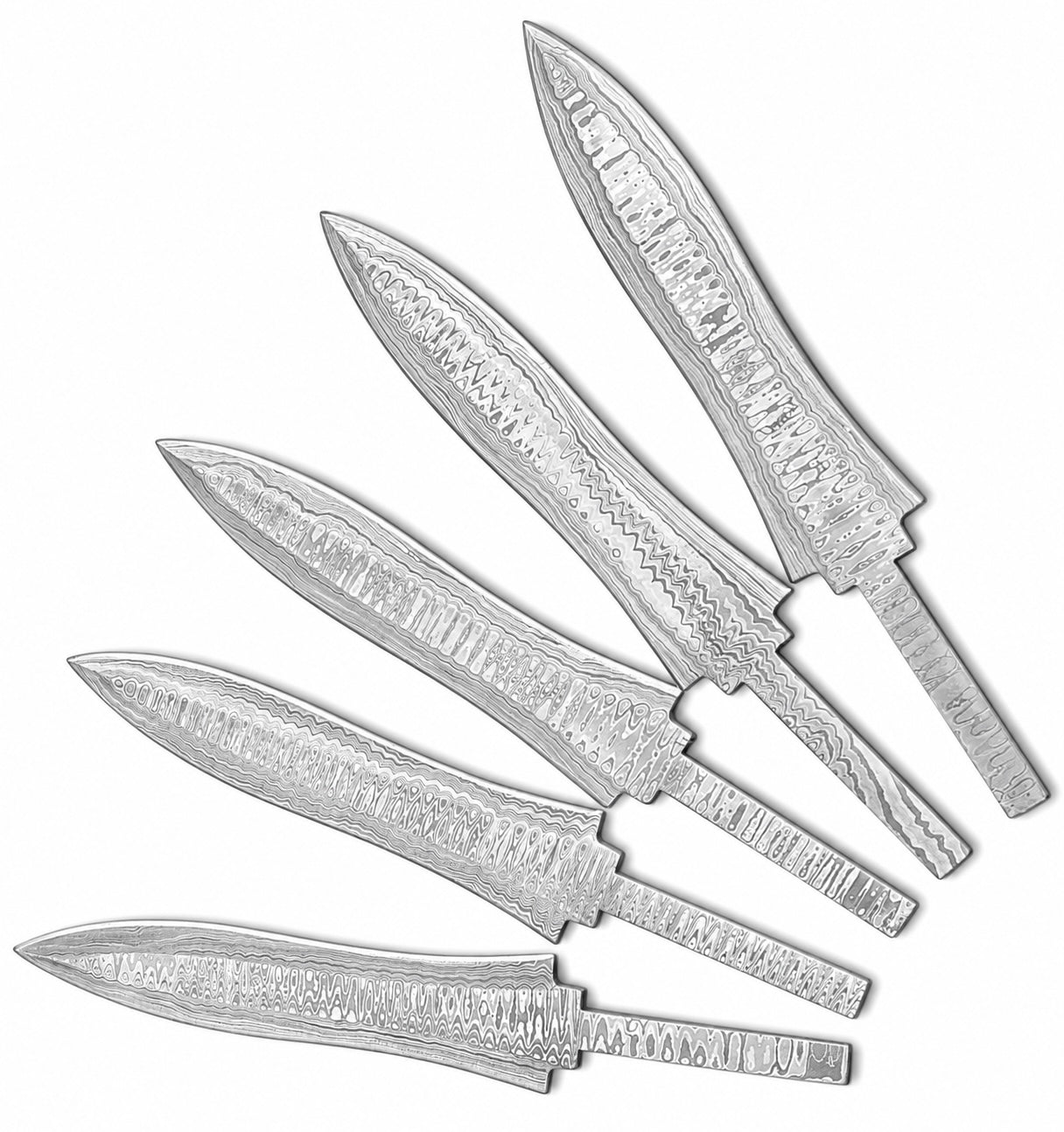 5-Piece Damascus Hunting Knife Blanks Unique Blades Runner