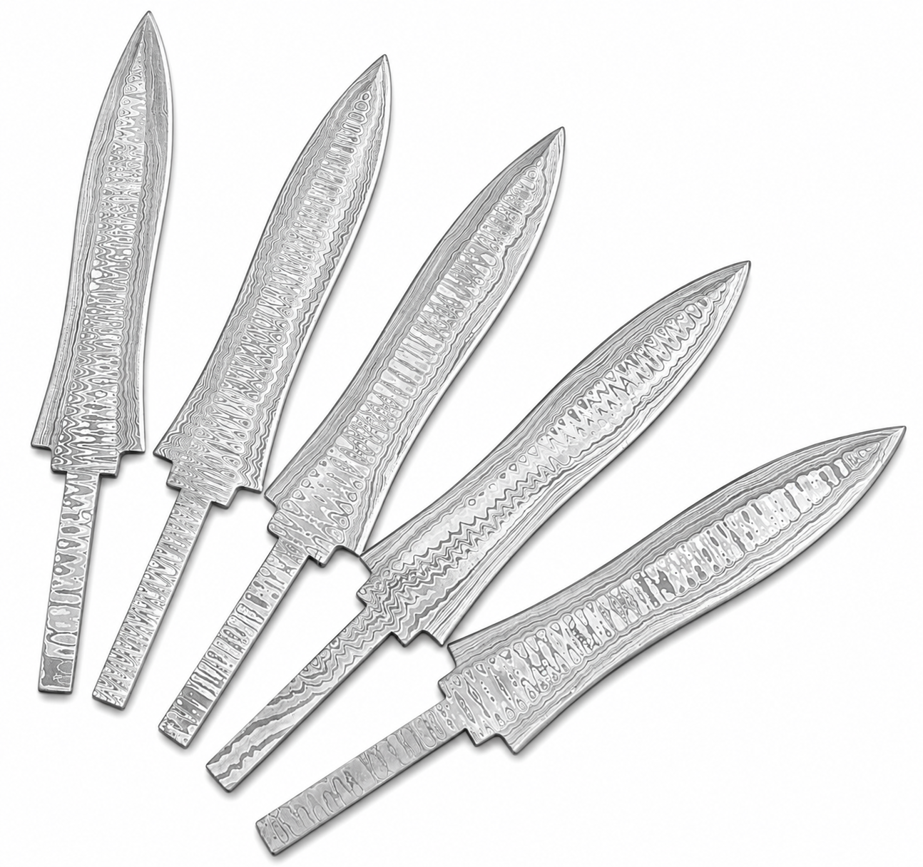 5-Piece Damascus Hunting Knife Blanks Unique Blades Runner