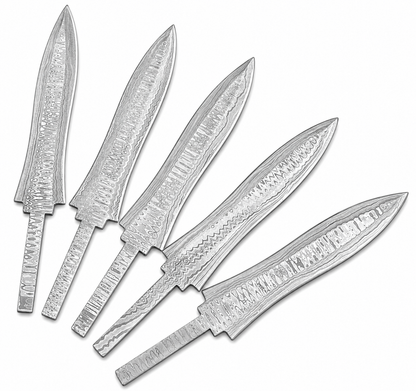 5-Piece Damascus Hunting Knife Blanks Unique Blades Runner
