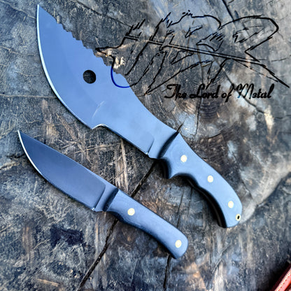 Full Tang Tracker Knife – Curved Blade with Black Micarta Handle Unique Blades Runner