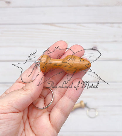 Mini Wooden Novelty Keychain - Handmade Gag Gift - Unique Plug Shape Key Ring Unique Blades Runner