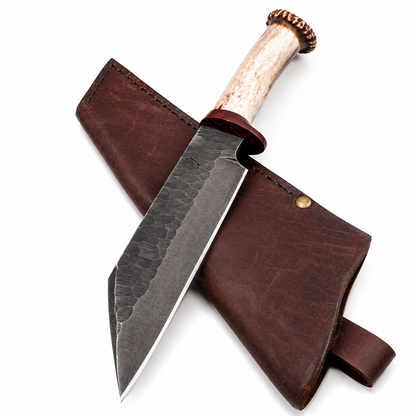 Seax Knife For Sale - High Carbon Steel Blade with Antler Handle Unique Blades Runner