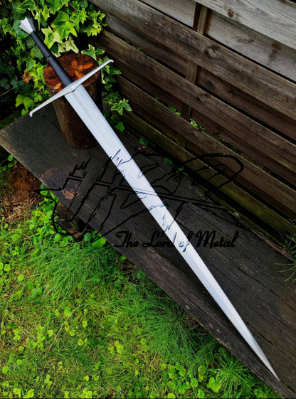 Hand-Forged Medieval Longsword – High Carbon Steel With Red Leather Grip Unique Blades Runner