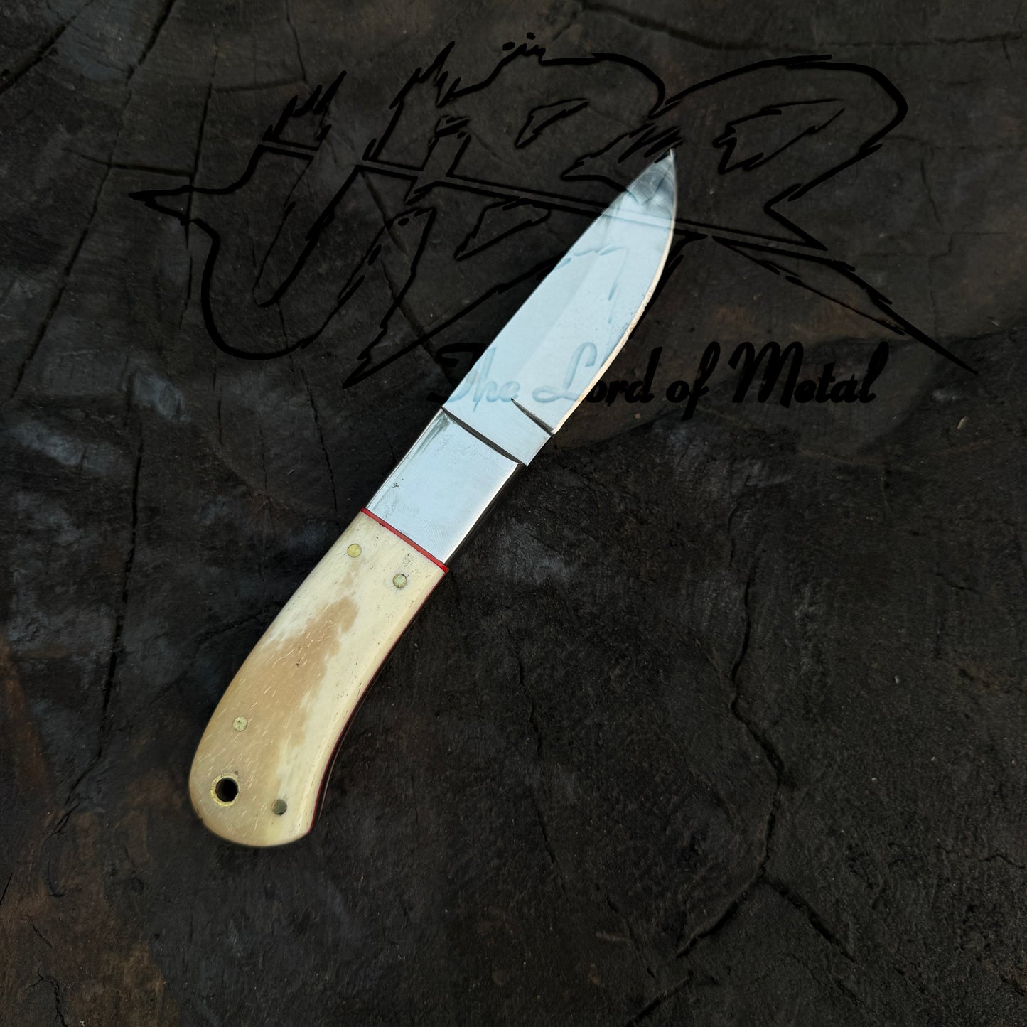 Hunting Skinner Knife - D2 Tool Steel with Camel Bone Handle Unique Blades Runner