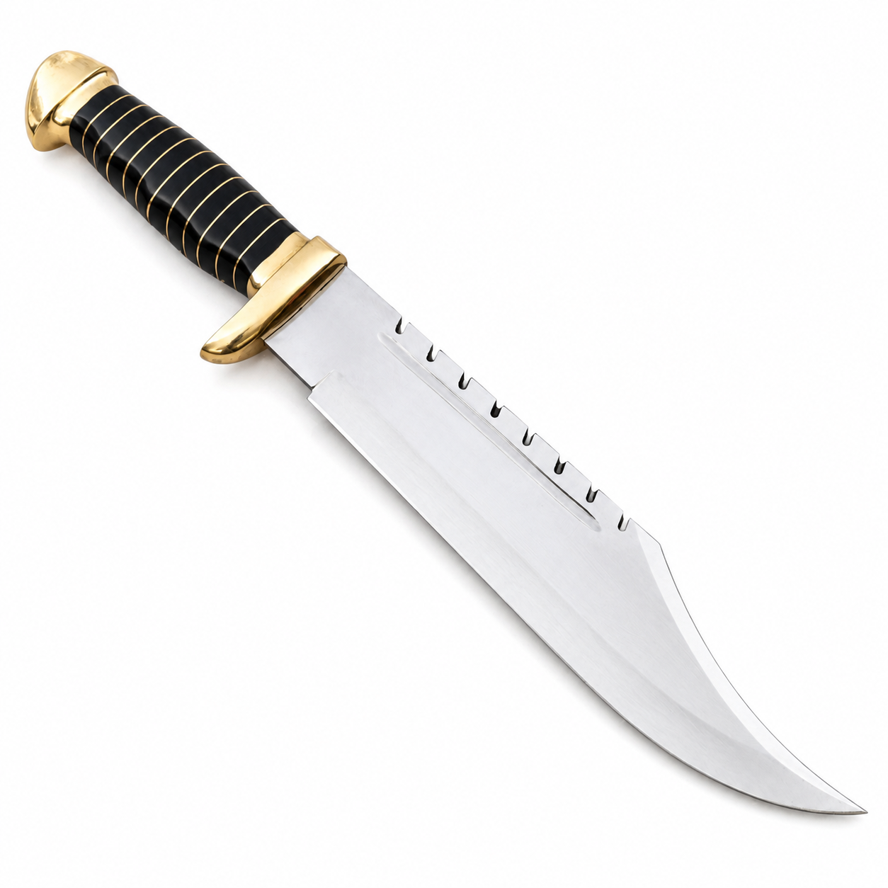 Brass Guard Bowie Knife - Handmade Large Fixed Blade Unique Blades Runner
