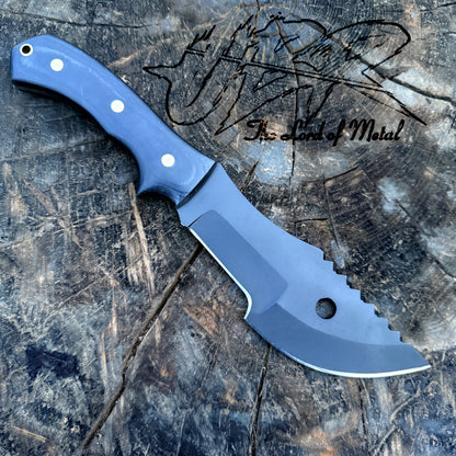 Tracker Knife – Full Tang Curved Blade with Black Micarta Handle Unique Blades Runner