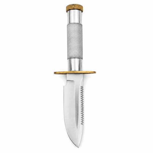 Handmade Survival Knife – Hollow Handle Fixed Blade with Sawback Spine Unique Blades Runner