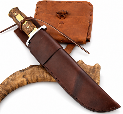 Iron Mistress Bowie Knife – Handmade Large Fixed Blade with Wood Handle Unique Blades Runner
