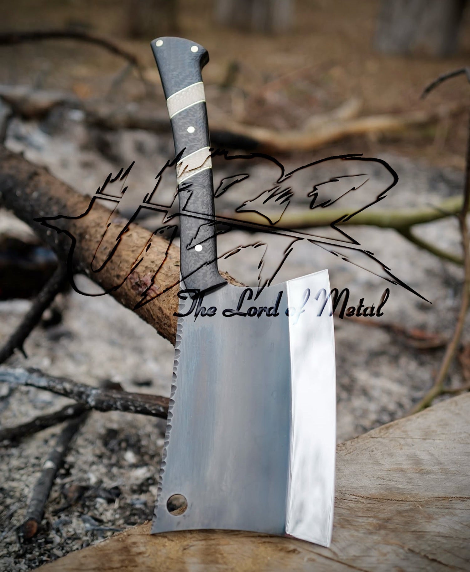 Full Tang Double-Handed Cleaver Knife – Carbon Steel Butcher Chopper Unique Blades Runner