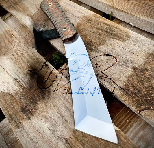 Modern Tactical Kukri Knife with Angular Knife and Textured Handle Unique Blades Runner
