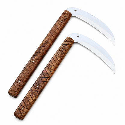 Japanese Kama Sickle – Handmade Traditional Curved Blade with Wooden Handle Unique Blades Runner