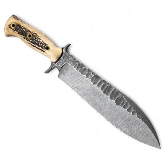 Handmade Camp Knife – Full Tang Fixed Blade with Stag Antler Handle Unique Blades Runner