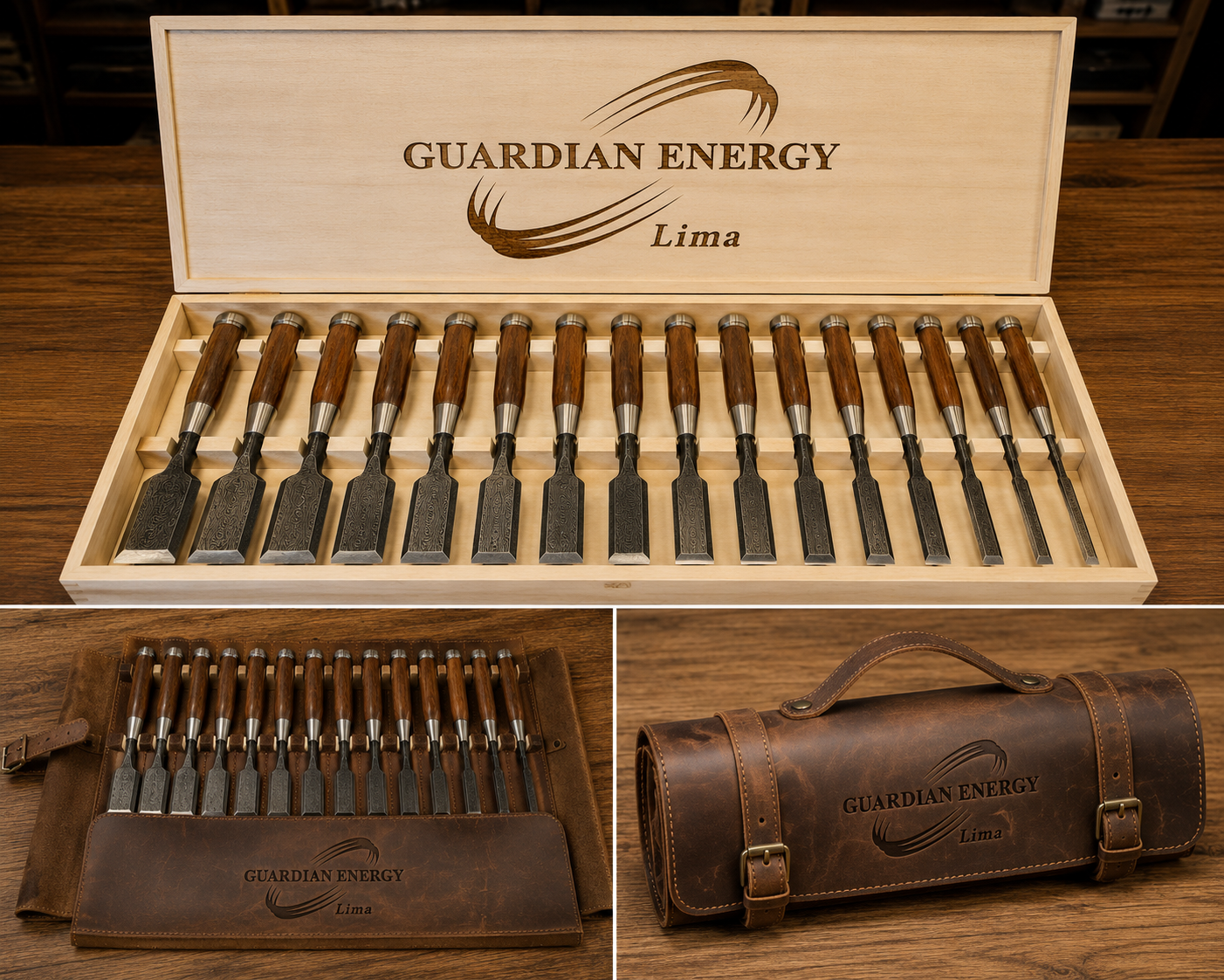 Handmade Damascus Steel Chisel Set of 13 – Premium Woodworking Tools Unique Blades Runner