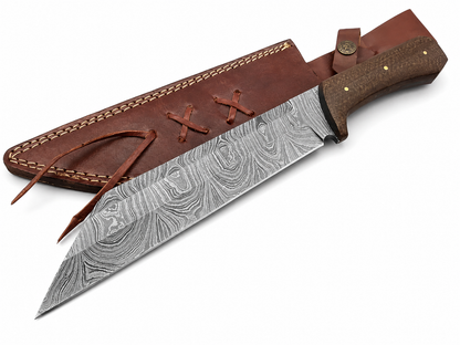 Viking Seax Knife – Damascus Steel with Micarta Handle Unique Blades Runner