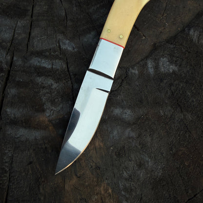 Hunting Skinner Knife - D2 Tool Steel with Camel Bone Handle Unique Blades Runner