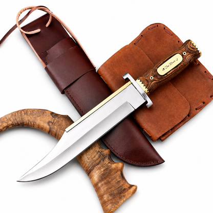 Iron Mistress Bowie Knife – Handmade Large Fixed Blade with Wood Handle Unique Blades Runner