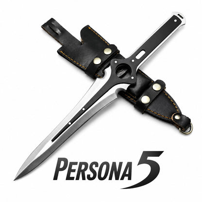 Persona 5 Joker Knife – Handmade Game Inspired Replica with Leather Sheath Unique Blades Runner