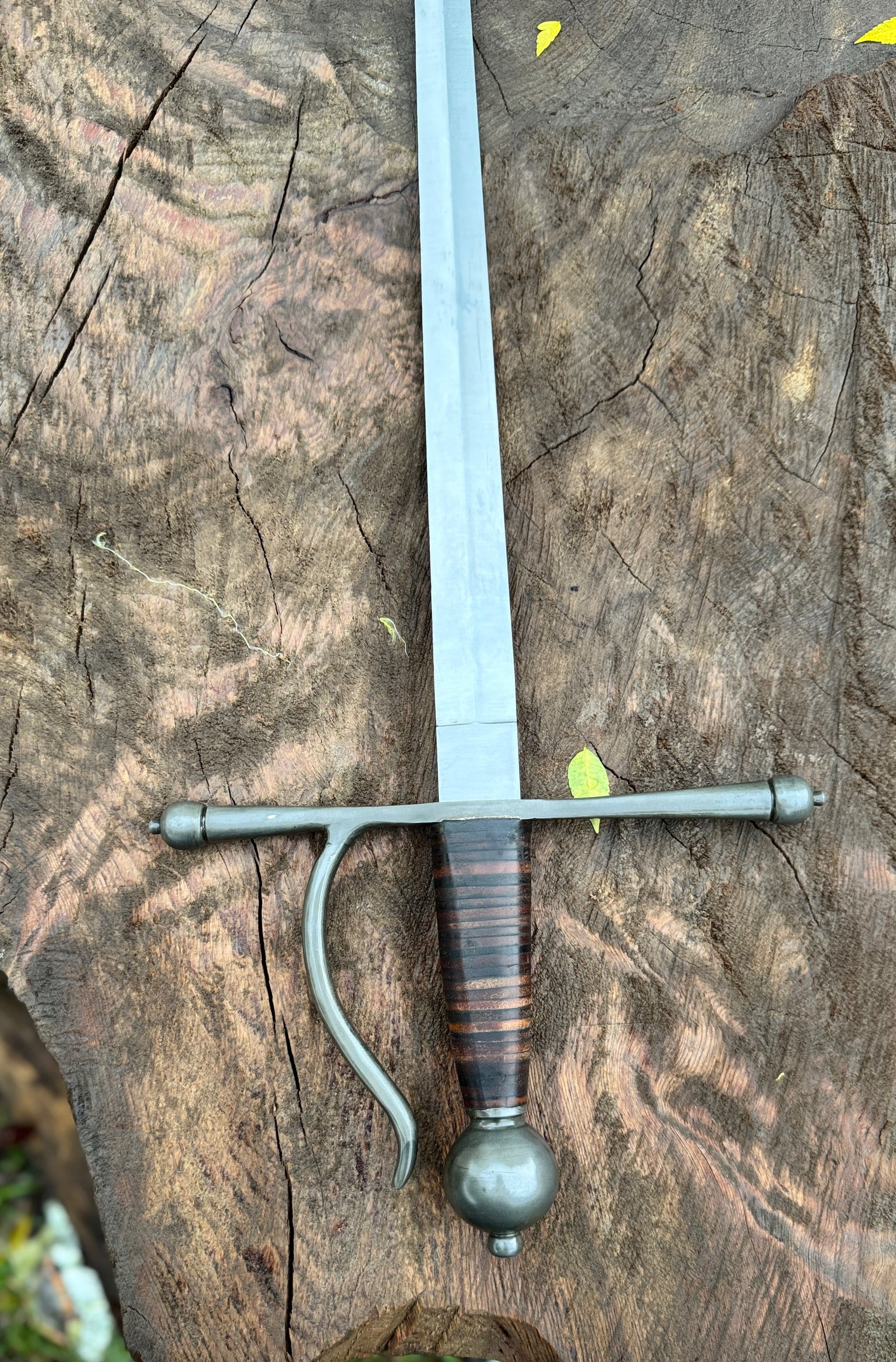 Hand-Forged Medieval Rapier Sword with Leather Grip & Crossguard Unique Blades Runner