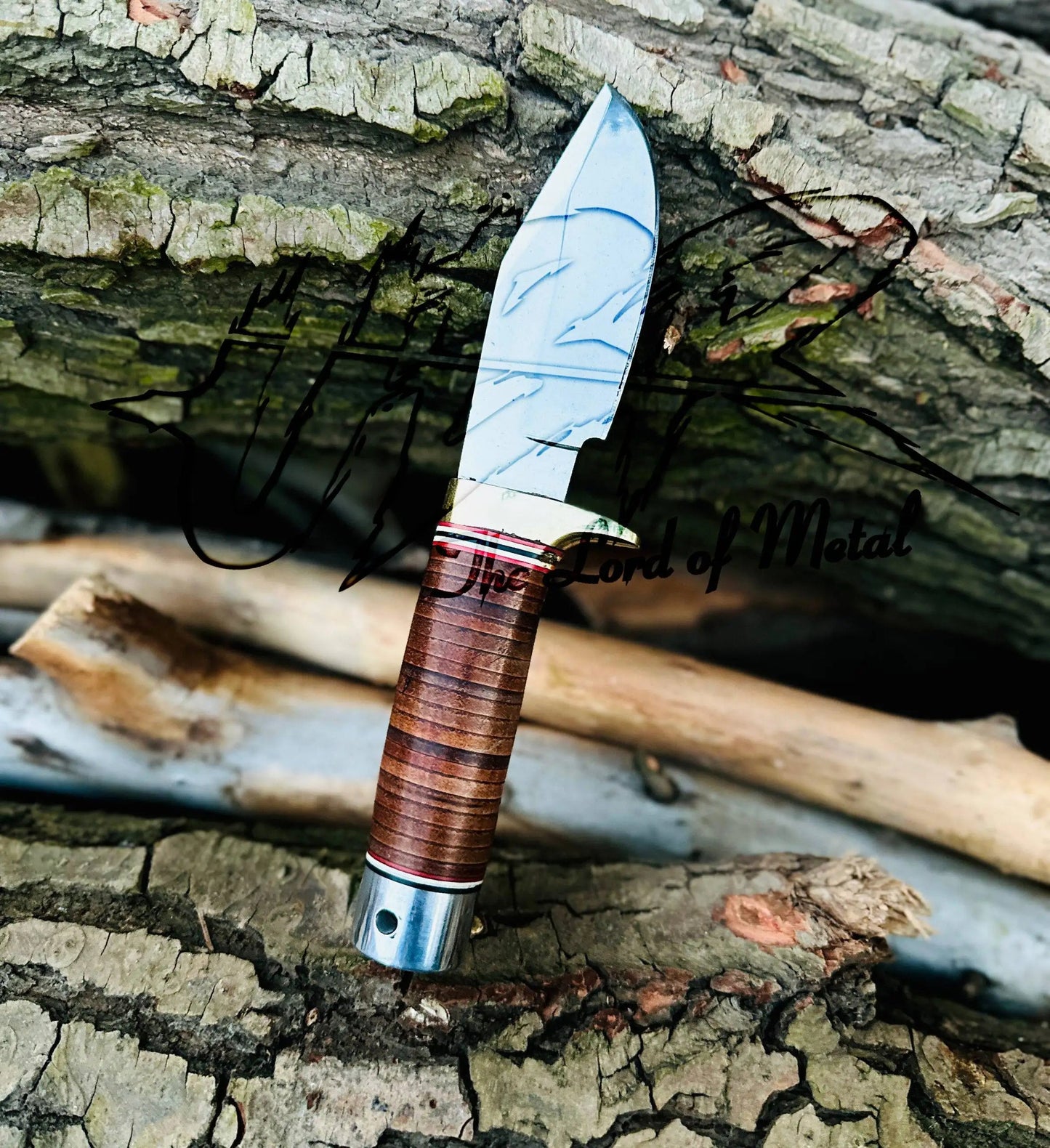 Custom Handmade D2 Steel Skinner Knife – Hunting Knife with Leather Sheath Unique Blades Runner