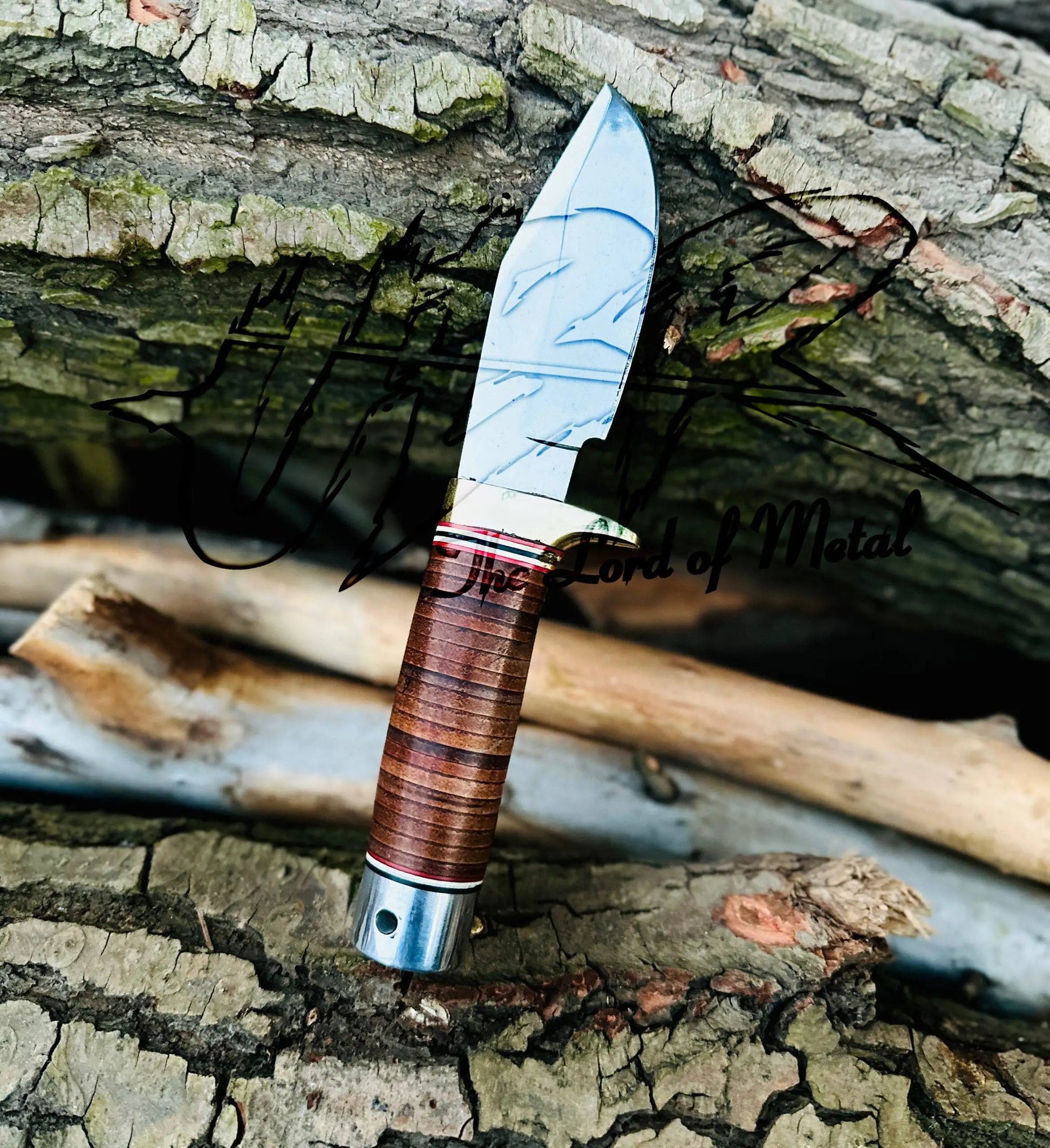 Custom Handmade D2 Steel Skinner Knife – Hunting Knife with Leather Sheath Unique Blades Runner