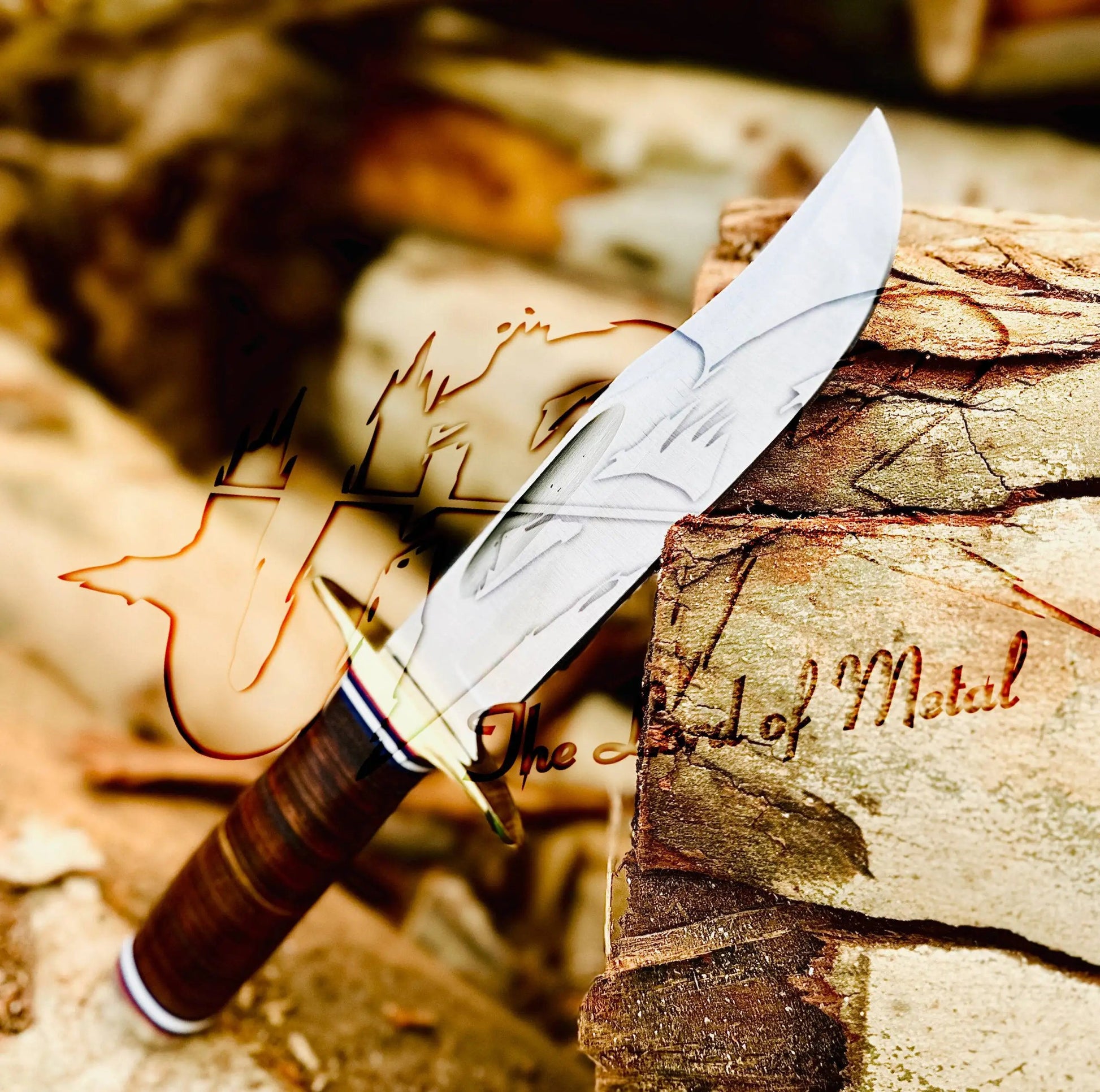 Handmade D2 Tool Steel Bowie Knife | Best Gift for Hunting & Survival | Leather Sheath Unique Blades Runner