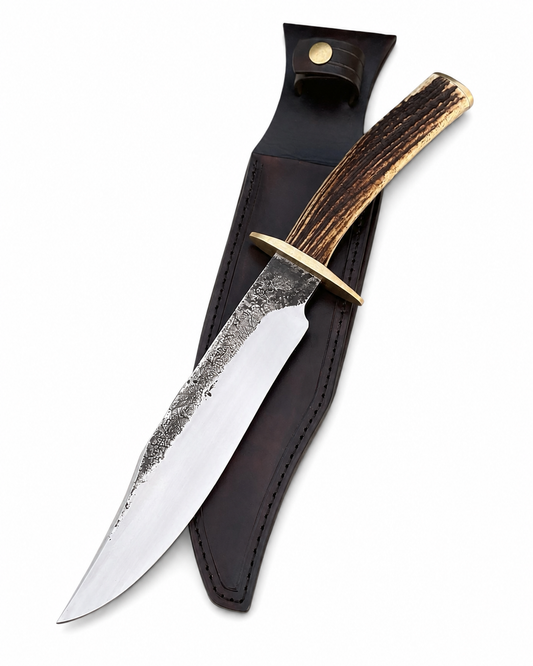 Clip Point Bowie Knife – Handmade Fixed Blade with Stag Handle Unique Blades Runner