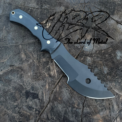 Tracker Knife – Full Tang Curved Blade with Black Micarta Handle Unique Blades Runner