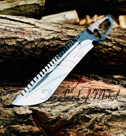 Custom High Carbon Steel Bowie Knife – Handmade Hunting Knife with Sheath Unique Blades Runner