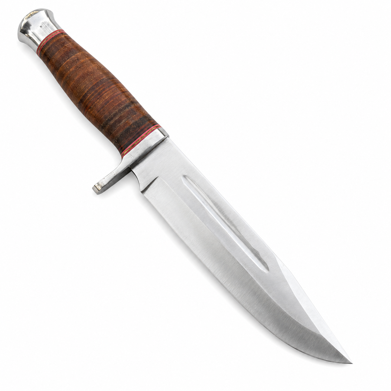 Classic Fixed Blade Knife with Stacked Leather Grip Unique Blades Runner