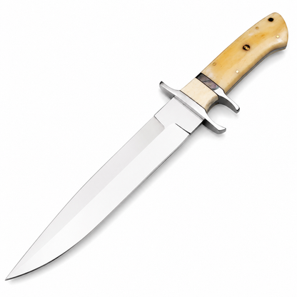 Loveless Fixed Blade Knife with Bone Handle & Double Guard Unique Blades Runner