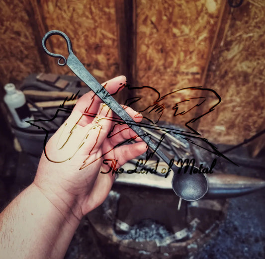 Hand-Forged Iron Spoon with Twisted Handle | Rustic Blacksmith Utensil Unique Blades Runner