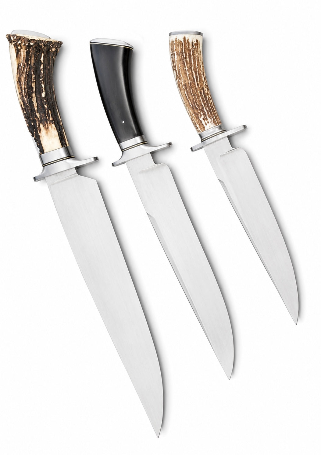 Bowie Knife Set – Handmade Large Fixed Blade Knives with Stag & Horn Handles Unique Blades Runner