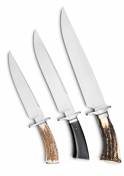 Bowie Knife Set – Handmade Large Fixed Blade Knives with Stag & Horn Handles Unique Blades Runner