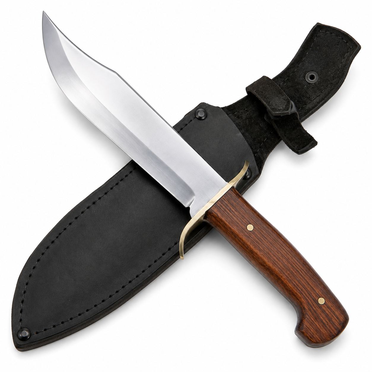 Old West Bowie Knife | Handmade D2 Tool Steel Knife with Brass Guard Unique Blades Runner