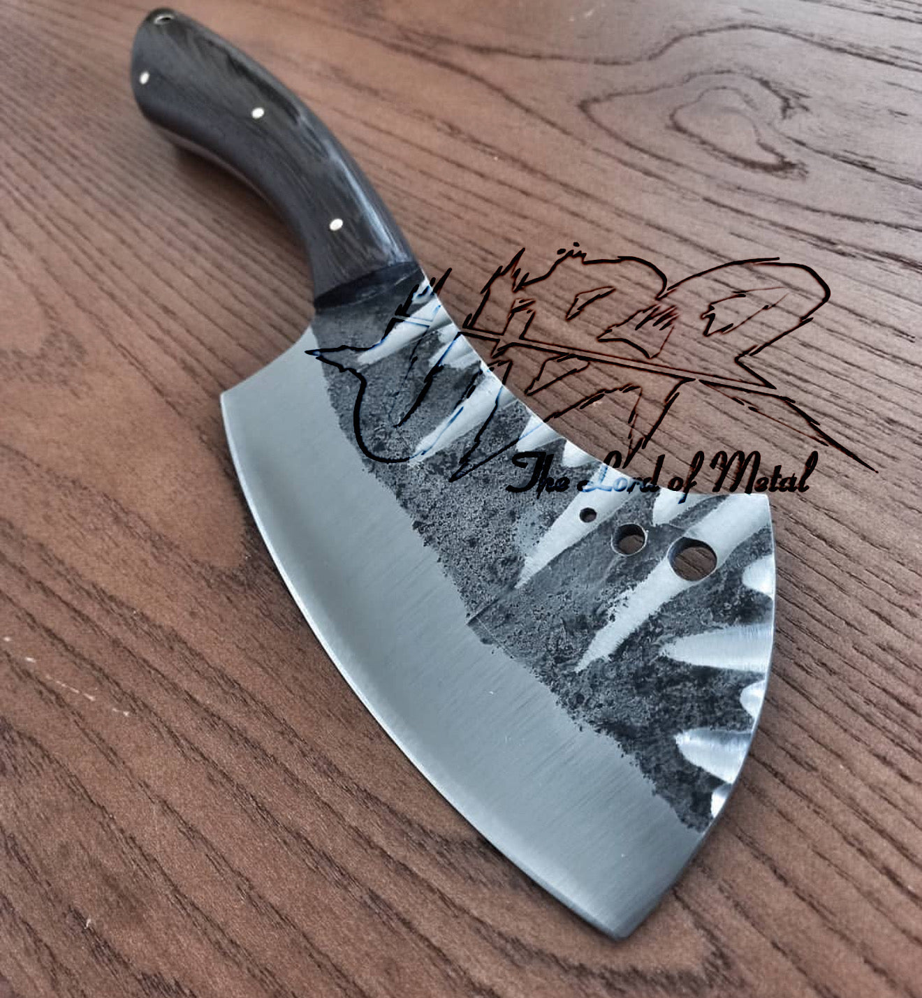 Hand Forged Butcher Cleaver Knife | Full Tang Meat Chopper with Wood Handle Unique Blades Runner