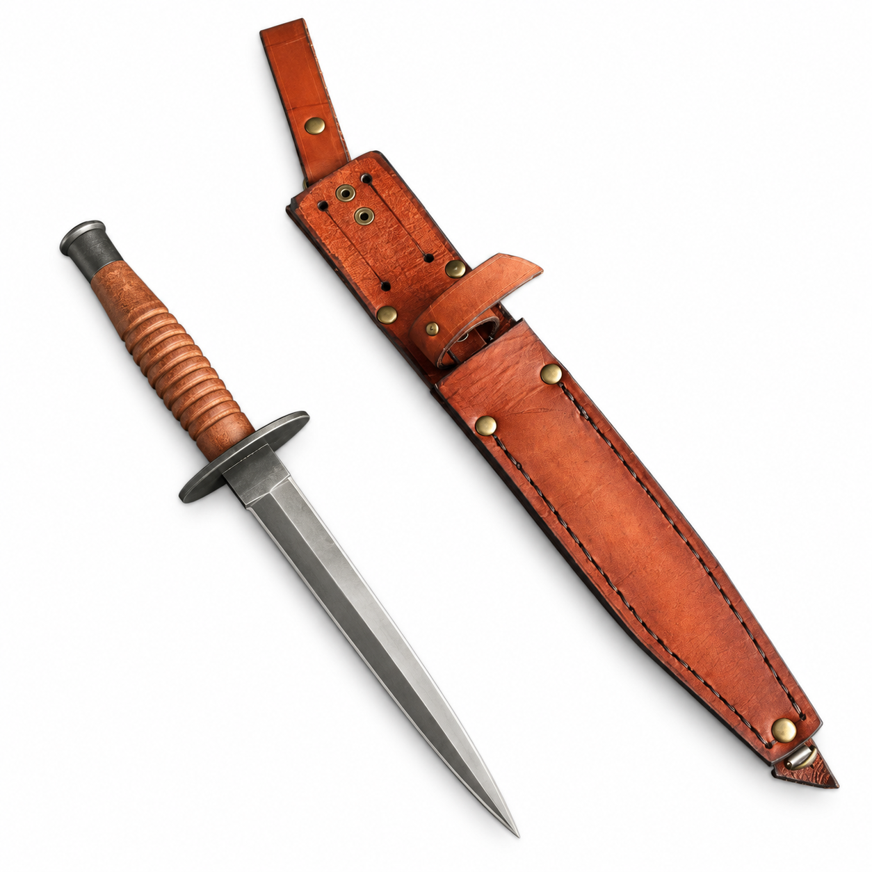 Fairbairn Sykes Knife High Carbon Steel Blade with Leather Handle Unique Blades Runner