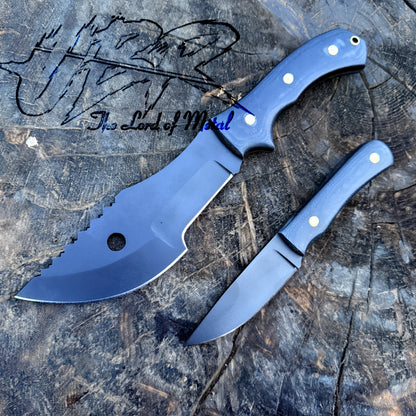 Full Tang Tracker Knife – Curved Blade with Black Micarta Handle Unique Blades Runner