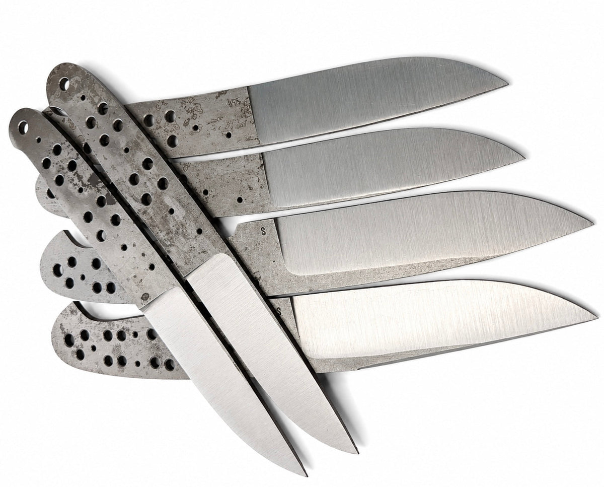 6-Piece Carbon Steel Mixed Knife Blanks Unique Blades Runner