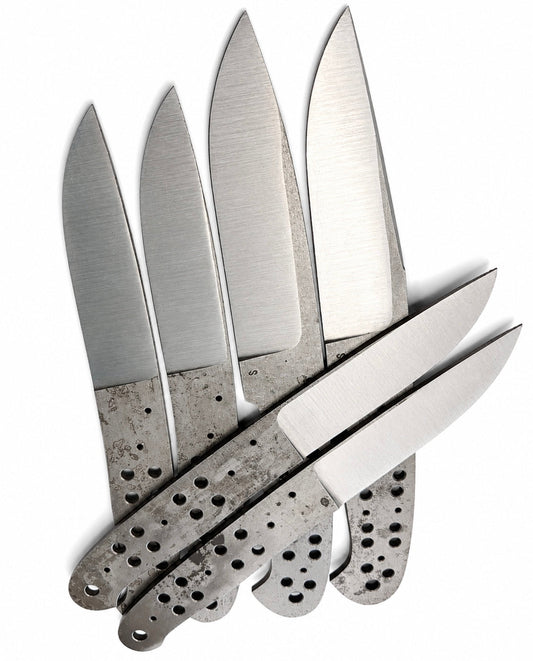 6-Piece Carbon Steel Mixed Knife Blanks Unique Blades Runner