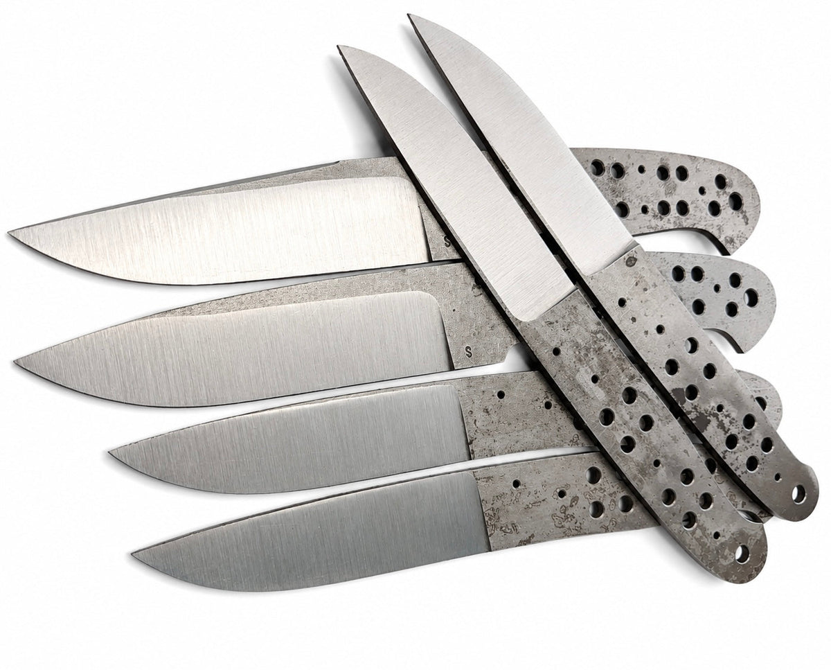 6-Piece Carbon Steel Mixed Knife Blanks Unique Blades Runner