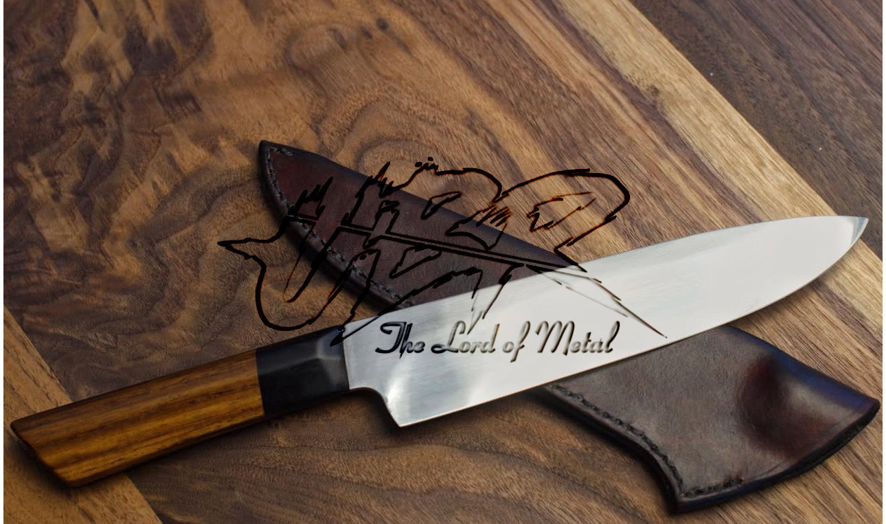 Handmade Chef Knife – High Carbon Steel Kitchen Knife with Wooden Handle & Leather Sheath Unique Blades Runner