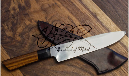 Handmade Chef Knife – High Carbon Steel Kitchen Knife with Wooden Handle & Leather Sheath Unique Blades Runner