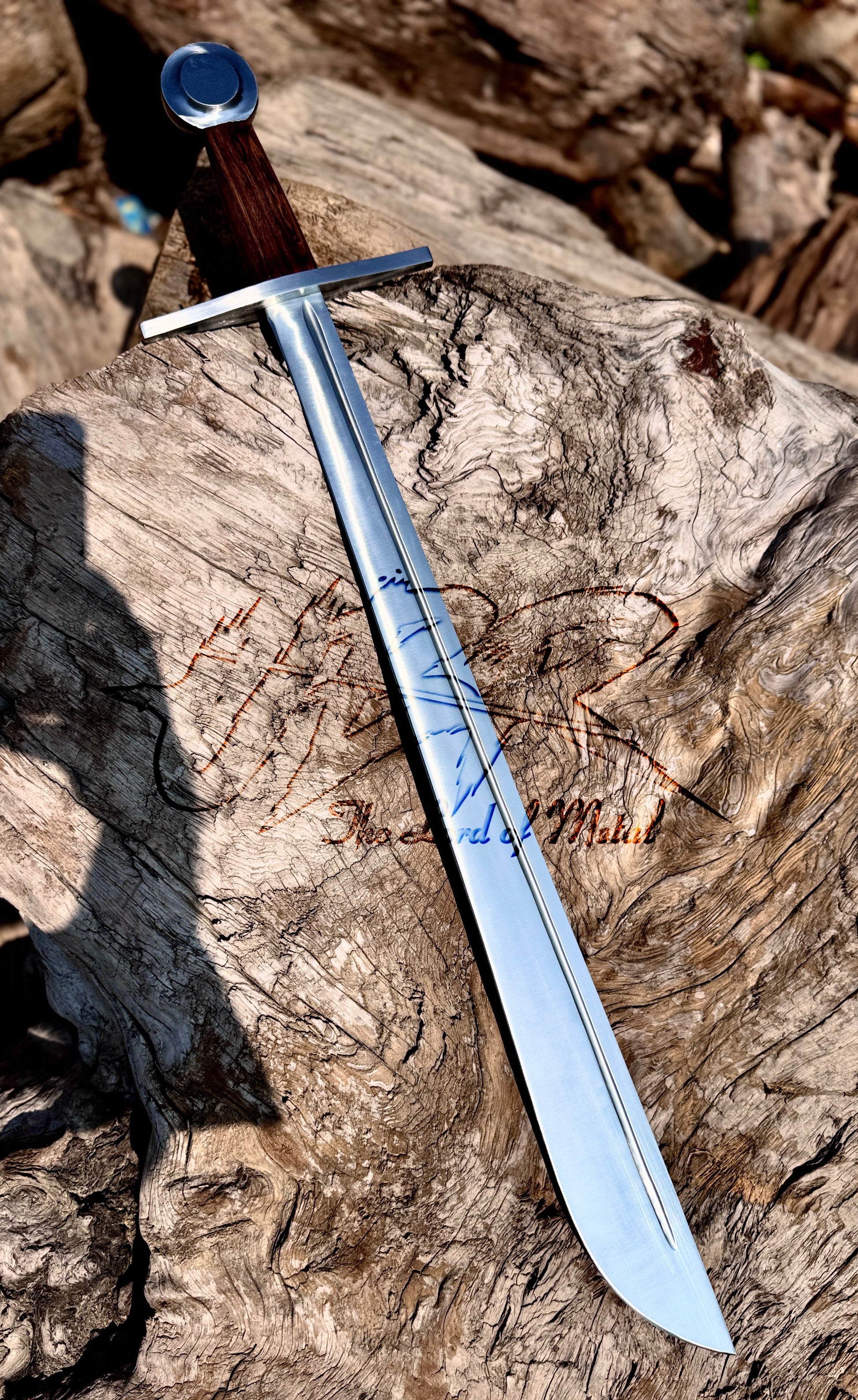 Hand-Forged Falchion Sword – Medieval Sword Replica with Wooden Handle Unique Blades Runner
