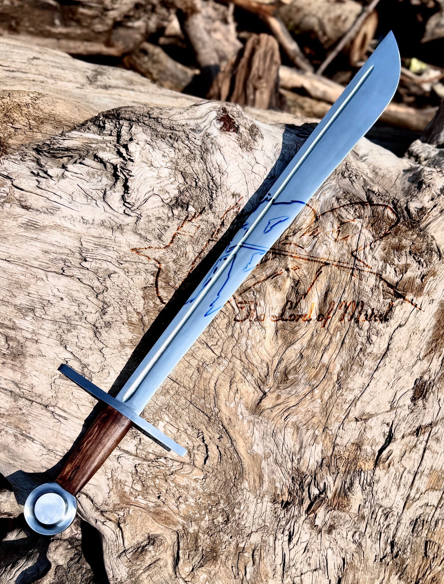 Hand-Forged Falchion Sword – Medieval Sword Replica with Wooden Handle Unique Blades Runner