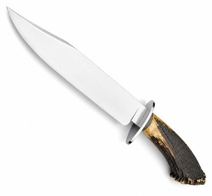 Antler Handle Bowie Knife – Handmade Large Fixed Blade Hunting Knife Unique Blades Runner