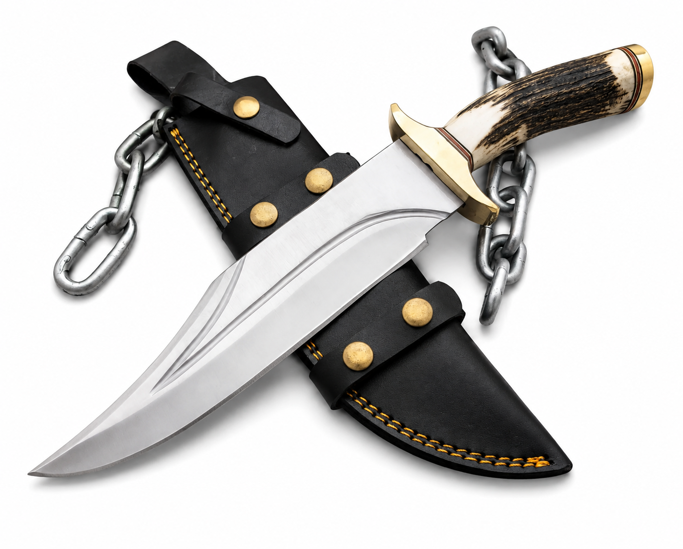 Bullet Train Knife – Handmade Movie Fixed Blade with Stag Handle Unique Blades Runner