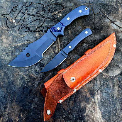 Full Tang Tracker Knife – Curved Blade with Black Micarta Handle Unique Blades Runner