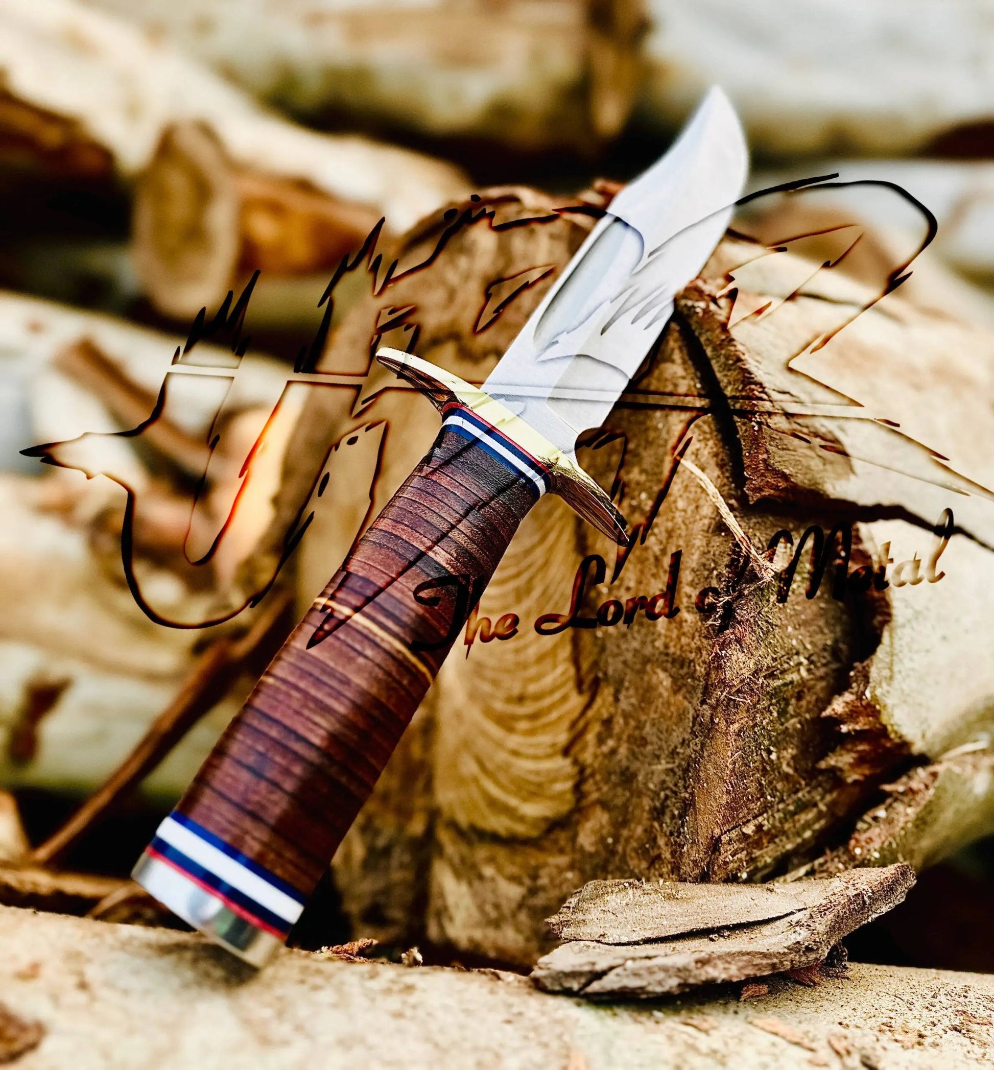 Handmade D2 Tool Steel Bowie Knife | Best Gift for Hunting & Survival | Leather Sheath Unique Blades Runner