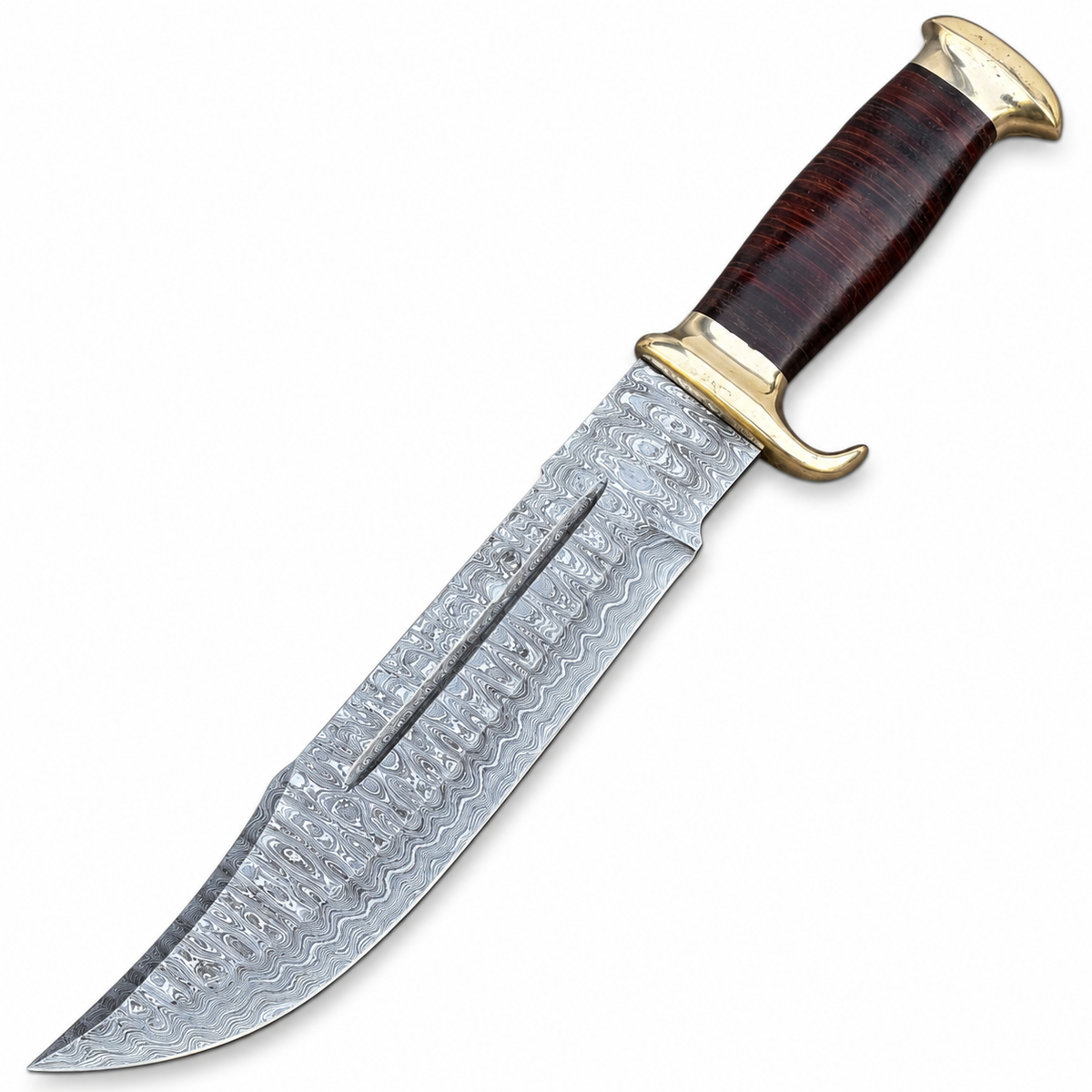 Crocodile Dundee knife replica with 12-inch patterned Damascus blade